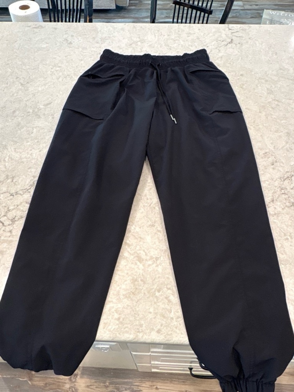 all in motion Black Elastic Waist Cargo Joggers